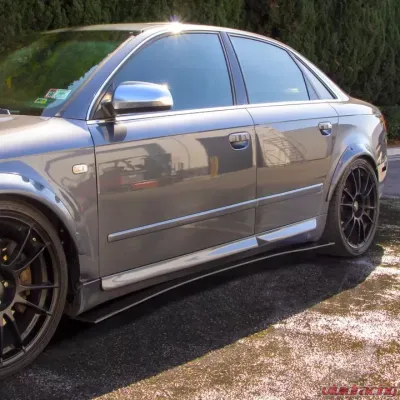 Street Aero Cross Faded Side Skirt Splitter Set Audi S4 Sedan 2002-2008 - s-ssa-aud-002-cf-s74.5
