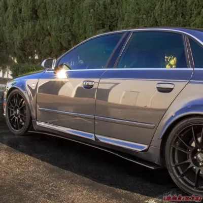 Street Aero Cross Faded Side Skirt Splitter Set Audi S4 Sedan 2002-2008 - s-ssa-aud-002-cf-s74.5