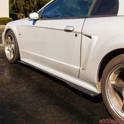 Street Aero Cross Faded Side Skirt Splitter Set Ford Mustang 1999-2004 - s-ssa-frd-004-cf-s70.5