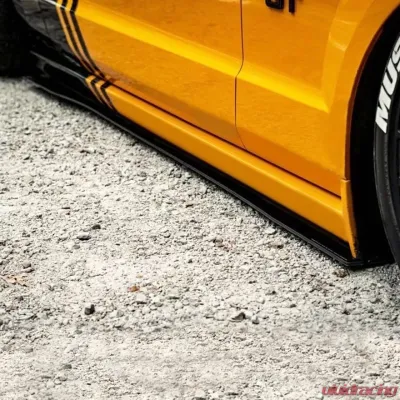 Street Aero Cross Faded Side Skirt Splitter Set Ford Mustang 2005-2009 - s-ssa-frd-009-cf-s75