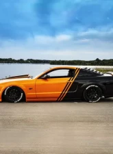 Street Aero Cross Faded Side Skirt Splitter Set Ford Mustang 2005-2009                                     - s-ssa-frd-009-cf-s75 - Image 8