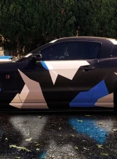 Street Aero Cross Faded Side Skirt Splitter Set Ford Mustang Roush 2013-2014                                     - s-ssa-frd-010-cf-s75 - Image 9