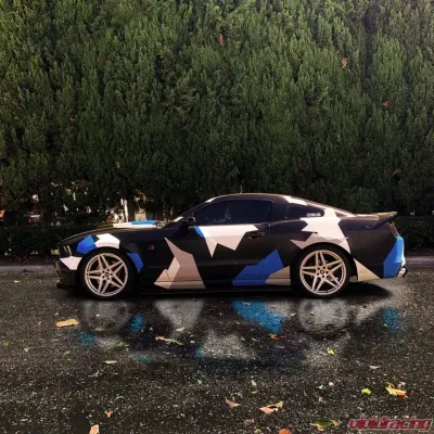 Street Aero Cross Faded Side Skirt Splitter Set Ford Mustang Roush 2013-2014 - s-ssa-frd-010-cf-s75