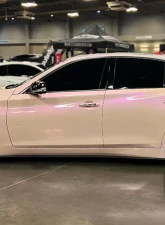 Street Aero Cross Faded Side Skirt Splitter Set Infiniti Q50 Sport 2018-2022                                     - s-ssa-inf-008-cf-s83 - Image 9