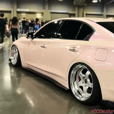 Street Aero Cross Faded Side Skirt Splitter Set Infiniti Q50 Sport 2018-2022 - s-ssa-inf-008-cf-s83