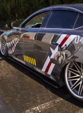Street Aero Cross Faded Side Skirt Splitter Set Lexus IS250 2006-2013                                     - s-ssa-lex-002-cf-s79 - Image 9