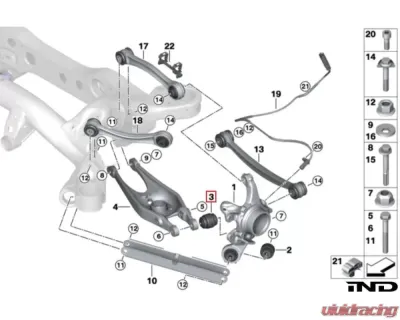 Fall-Line Rear Lower Control Arm Bearing Set Outer BMW F87 M2 - FLM-F87-1BLCABO