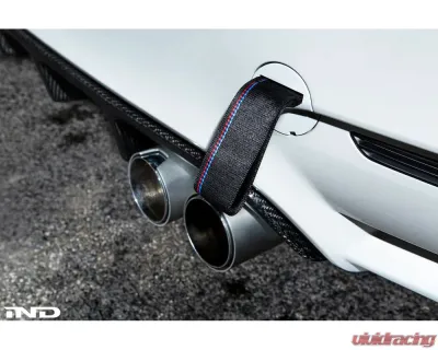 Fall-Line Motorsports Black Tow Strap BMW F8X M2 | M3 | M4 | Toyota A90 Supra - FLM-F8X-3TSTR-TRI