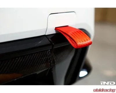 Fall-Line Motorsports Black Tow Strap - Rear BMW G8X M2 | M3 | M4 - FLM-E9X-3TSTR-RED