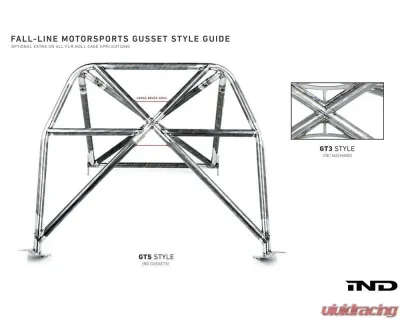 Fall-Line Motorsports Bolt-In Roll Bar - GT3 Lightweight Gussets BMW E46 M3 - FLM-E46-RB-G
