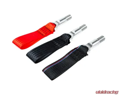Fall-Line Motorsports Black Tow Strap - Front BMW G8X M2 | M3 | M4 - FLM-G8X-3TSTR-F-RED