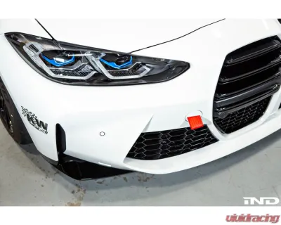 Fall-Line Motorsports Black Tow Strap - Front BMW G8X M2 | M3 | M4 - FLM-G8X-3TSTR-F-RED