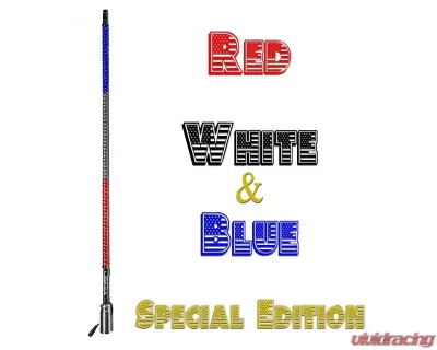 5150 Whips 6 Feet Hyper Whip (Red/White/Blue) - WH-1206RWB