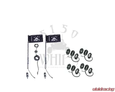 5150 Whips 2 ft 187 Whips Pair With 4 Pod Rock Light 1.0 Kit - WH-K1872P-R1-4
