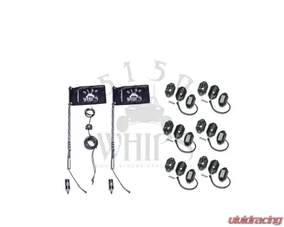 5150 Whips 2 ft 187 Whips Pair With 6 Pod Rock Light 1.0 Kit - WH-K1872P-R1-6