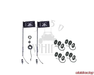 5150 Whips 3 ft 187 Whips Pair With 4 Pod Rock Light 1.0 Kit - WH-K1873P-R1-4