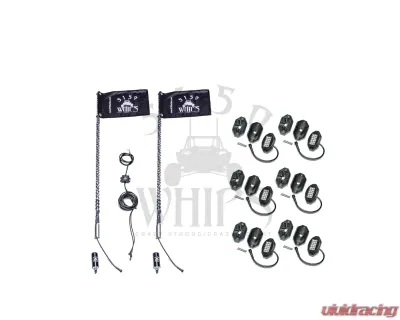 5150 Whips 3 ft 187 Whips Pair With 6 Pod Rock Light 1.0 Kit - WH-K1873P-R1-6