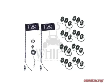 5150 Whips 3 ft 187 Whips Pair With 8 Pod Rock Light 1.0 Kit - WH-K1873P-R1-8