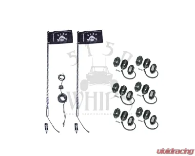 5150 Whips 4 ft 187 Whips Pair With 6 Pod Rock Light 1.0 Kit - WH-K1874P-R1-6