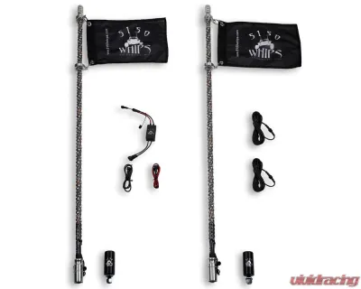 5150 Whips 4 Foot 187 Platinum Whips - Pair - WH-1874P-PL