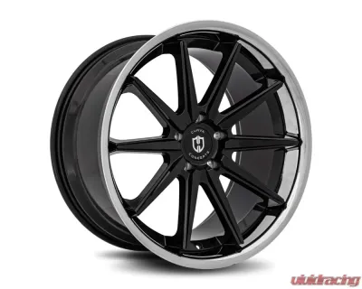 Curva Concepts C24 Aluminum Alloy Wheels 20x10.5 35mm Gloss Black Stainless Chrome Lip - C24-20105BLNK3573BSCL
