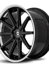Curva Concepts C24 Aluminum Alloy Wheels 20x10.5 35mm Gloss Black Stainless Chrome Lip                                     - C24-20105BLNK3573BSCL - Image 2