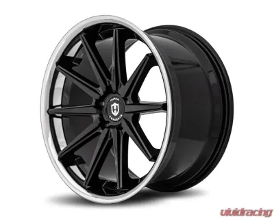 Curva Concepts C24 Aluminum Alloy Wheels 20x10.5 35mm Gloss Black Stainless Chrome Lip - C24-20105BLNK3573BSCL