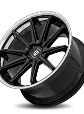 Curva Concepts C24 Aluminum Alloy Wheels 20x10.5 35mm Gloss Black Stainless Chrome Lip                                     - C24-20105BLNK3573BSCL - Image 3