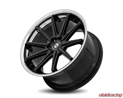 Curva Concepts C24 Aluminum Alloy Wheels 20x10.5 35mm Gloss Black Stainless Chrome Lip - C24-20105BLNK3573BSCL