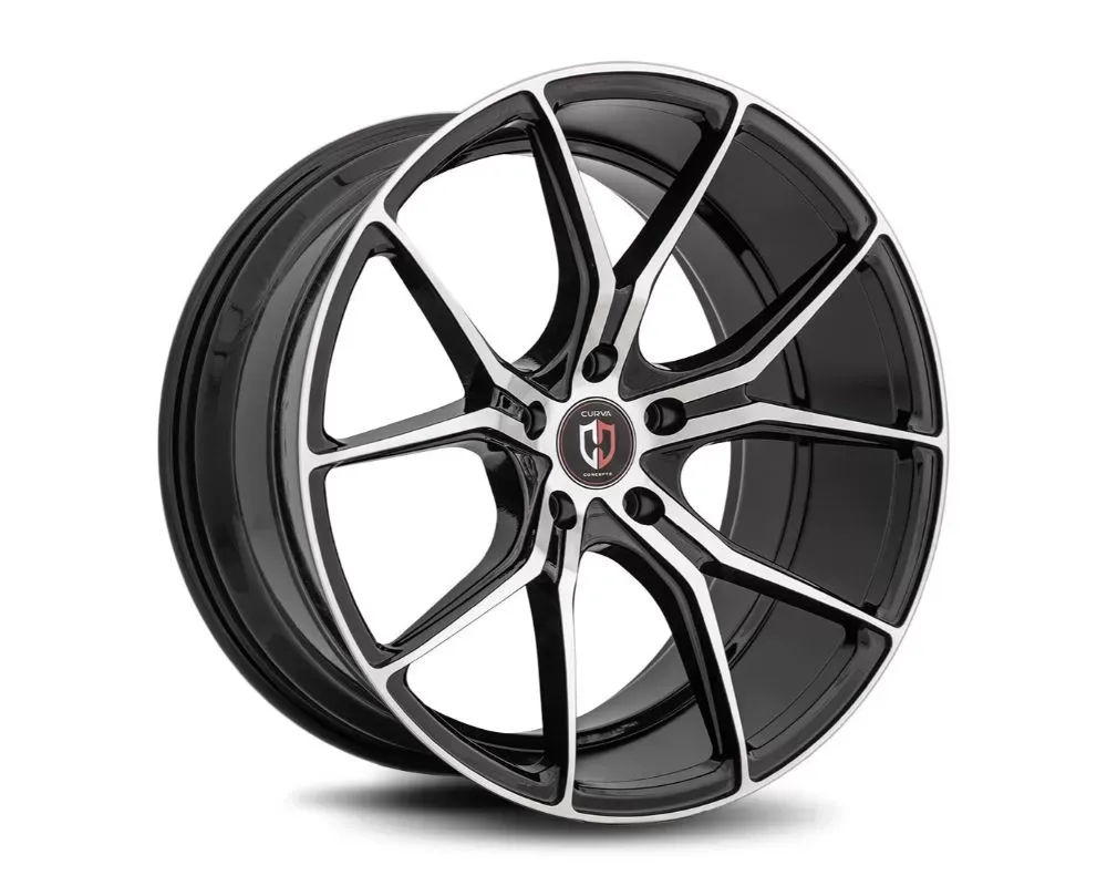 Curva Concepts C42 Aluminum Alloy Wheels 20x8.5 35mm Gloss Black Machine Face - C42-2085BLNK3573BMF