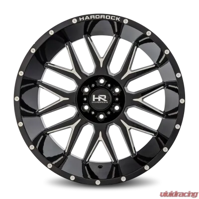 Hardrock Offroad Affliction XPosed Aluminum Wheel 22x12 6x135 -44 87.1 Gloss Black Milled - H500-221236144BM