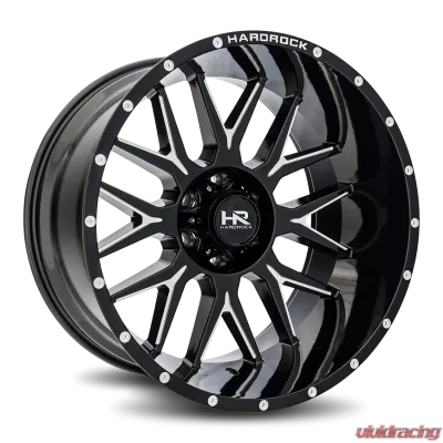 Hardrock Offroad Affliction XPosed Aluminum Wheel 22x12 6x135 -44 87.1 Gloss Black Milled - H500-221236144BM