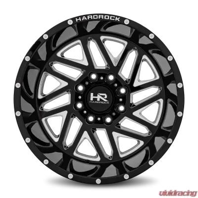 Hardrock Offroad Bones XPosed Aluminum Wheel 20x12 5x150 -44 110.3 Gloss Black Milled - H501-201250144BM
