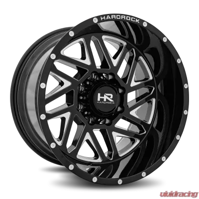 Hardrock Offroad Bones XPosed Aluminum Wheel 20x12 5x150 -44 110.3 Gloss Black Milled - H501-201250144BM