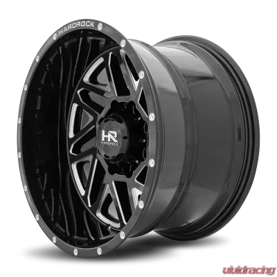 Hardrock Offroad Bones XPosed Aluminum Wheel 20x12 5x150 -44 110.3 Gloss Black Milled - H501-201250144BM