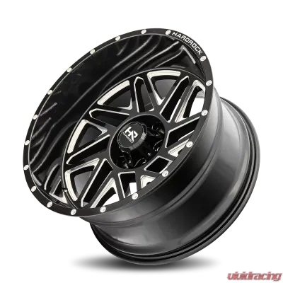 Hardrock Offroad Bones XPosed Aluminum Wheel 24x14 8x165.1 -76 125.2 Gloss Black Milled - H501-241481176BM