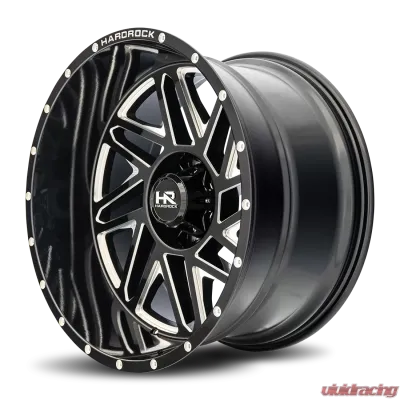 Hardrock Offroad Bones XPosed Aluminum Wheel 24x14 6x139.7 -76 108 Gloss Black Milled - H501-241483176BM