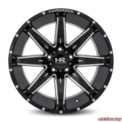Hardrock Offroad Painkiller XPosed Aluminum Wheel 22x12 8x180 -44 124.3 Gloss Black Milled - H502-221278144BM