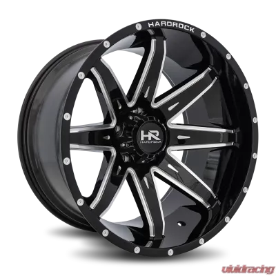 Hardrock Offroad Painkiller XPosed Aluminum Wheel 22x12 8x180 -44 124.3 Gloss Black Milled - H502-221278144BM