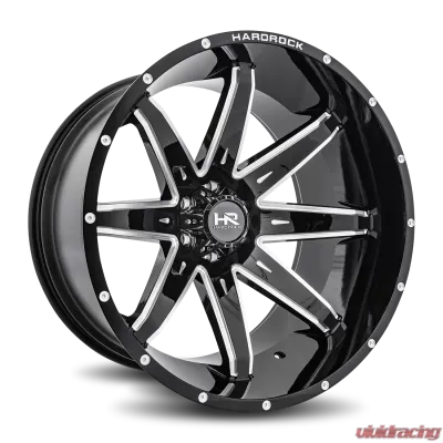 Hardrock Offroad Painkiller XPosed Aluminum Wheel 24x14 6x135 -76 87.1 Gloss Black Milled - H502-241436176BM