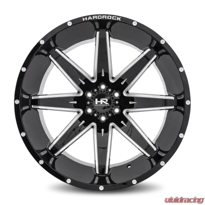 Hardrock Offroad Painkiller XPosed Aluminum Wheel 24x14 5x127 | 5x5 -76 78.1 Gloss Black Milled - H502-241473176BM