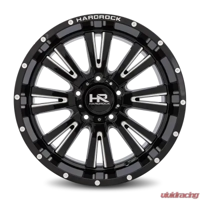 Hardrock Offroad Spine XPosed Aluminum Wheel 20x10 6x135 -19 87.1 Gloss Black Milled - H503-201036119BM