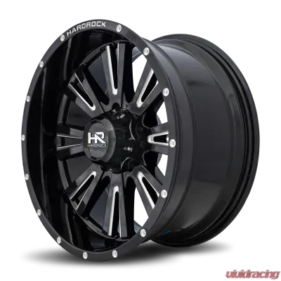 Hardrock Offroad Spine XPosed Aluminum Wheel 20x10 6x135 -19 87.1 Gloss Black Milled - H503-201036119BM