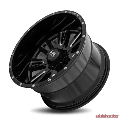 Hardrock Offroad Spine XPosed Aluminum Wheel 20x12 8x165.1 -44 125.2 Gloss Black Milled - H503-201281144BM