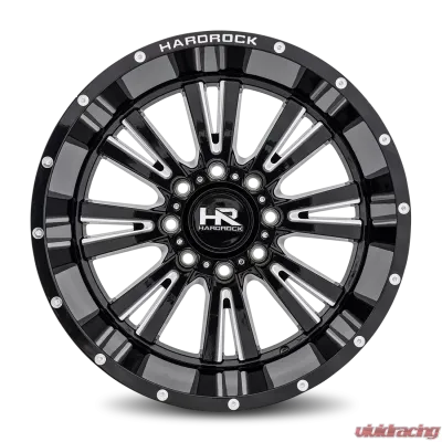 Hardrock Offroad Spine XPosed Aluminum Wheel 22x12 5x150 -44 110.3 Gloss Black Milled - H503-221250144BM