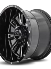 Hardrock Offroad Spine XPosed Aluminum Wheel 22x12 5x150 -44 110.3 Gloss Black Milled                                     - H503-221250144BM - Image 3