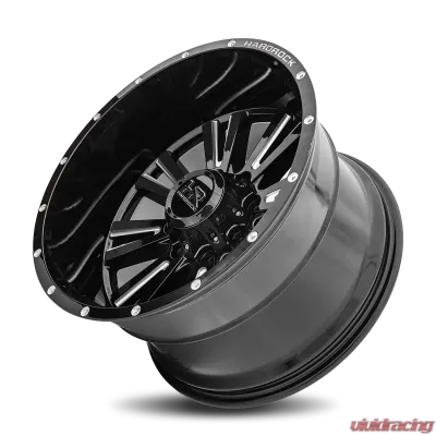 Hardrock Offroad Spine XPosed Aluminum Wheel 22x12 5x150 -44 110.3 Gloss Black Milled - H503-221250144BM