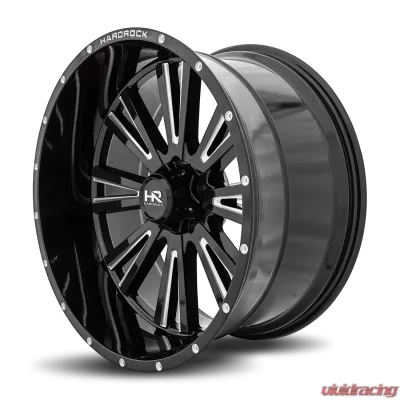 Hardrock Offroad Spine XPosed Aluminum Wheel 24x12 5x150 -44 110.3 Gloss Black Milled - H503-241250144BM