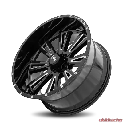 Hardrock Offroad Spine XPosed Aluminum Wheel 24x12 5x150 -44 110.3 Gloss Black Milled - H503-241250144BM