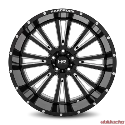 Hardrock Offroad Spine XPosed Aluminum Wheel 24x12 8x170 -44 125.2 Gloss Black Milled - H503-241270144BM